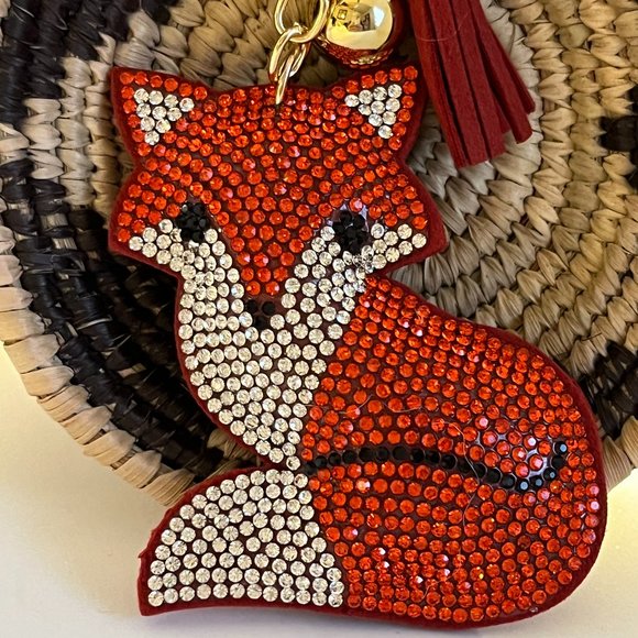 Rhinestone Fox Bag Charm Key chain - Picture 3 of 3